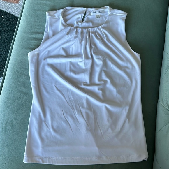 Calvin Klein white work blouse size 4P - Picture 1 of 7